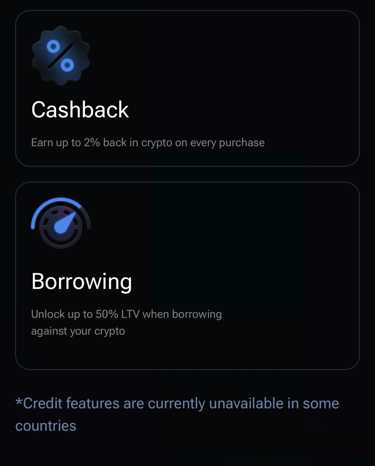 1inch app showing cashback and borrowing features