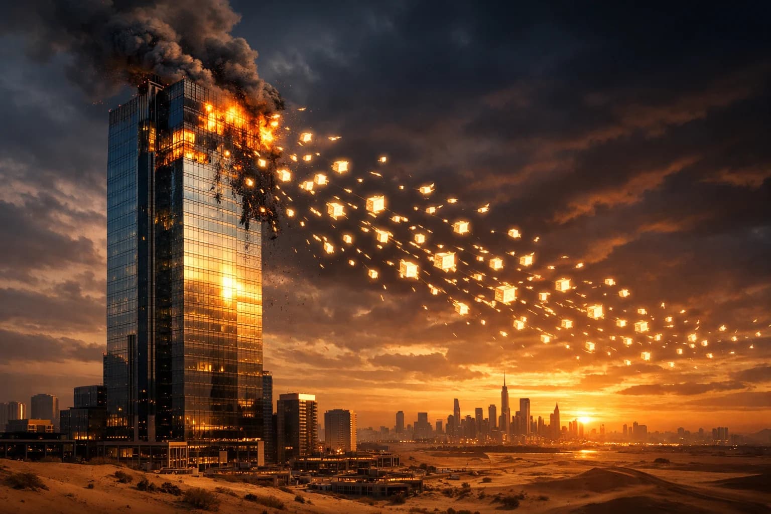 Drone Debris Hits Dubai Financial Center as Token2049 Cancels and Crypto Firms Evacuate