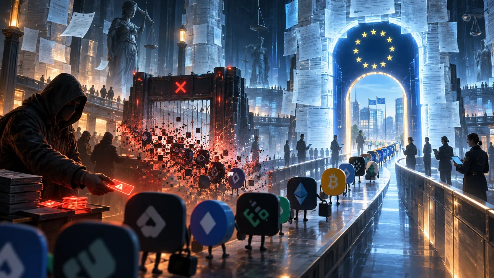 1,700 Crypto Platforms Halt EU Services as MiCA Scam Warnings Spread