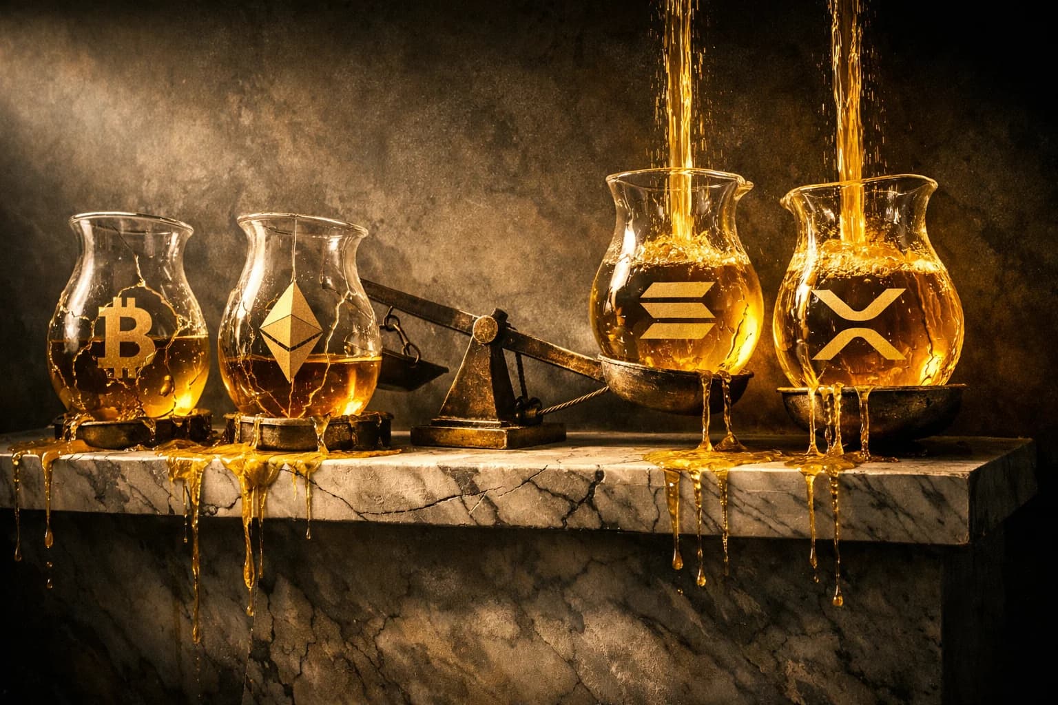 SOL and XRP ETFs Attract Inflows While Bitcoin and Ethereum Funds Bleed $838 Million in a Single Week