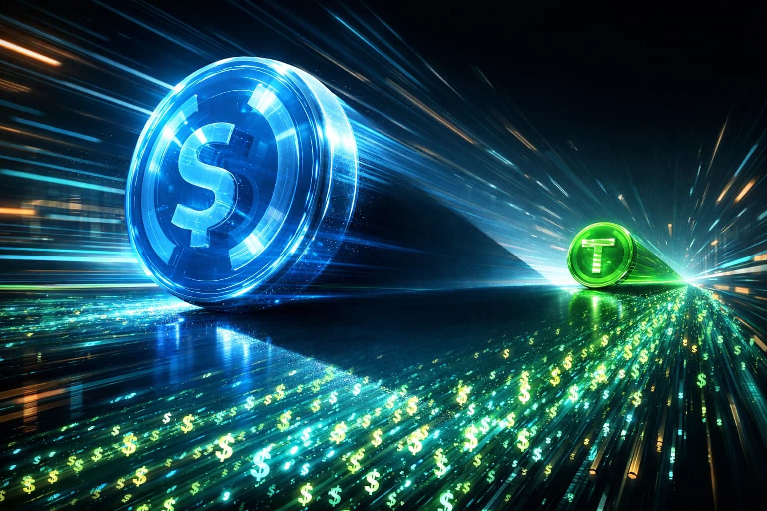 USDC Flips Tether in Transfer Volume as Stablecoin Transactions Hit a Record 1.8 Trillion Dollars