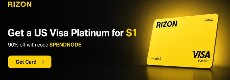 Sponsored: Rizon US-issued Visa Platinum for $1 with code spendnode