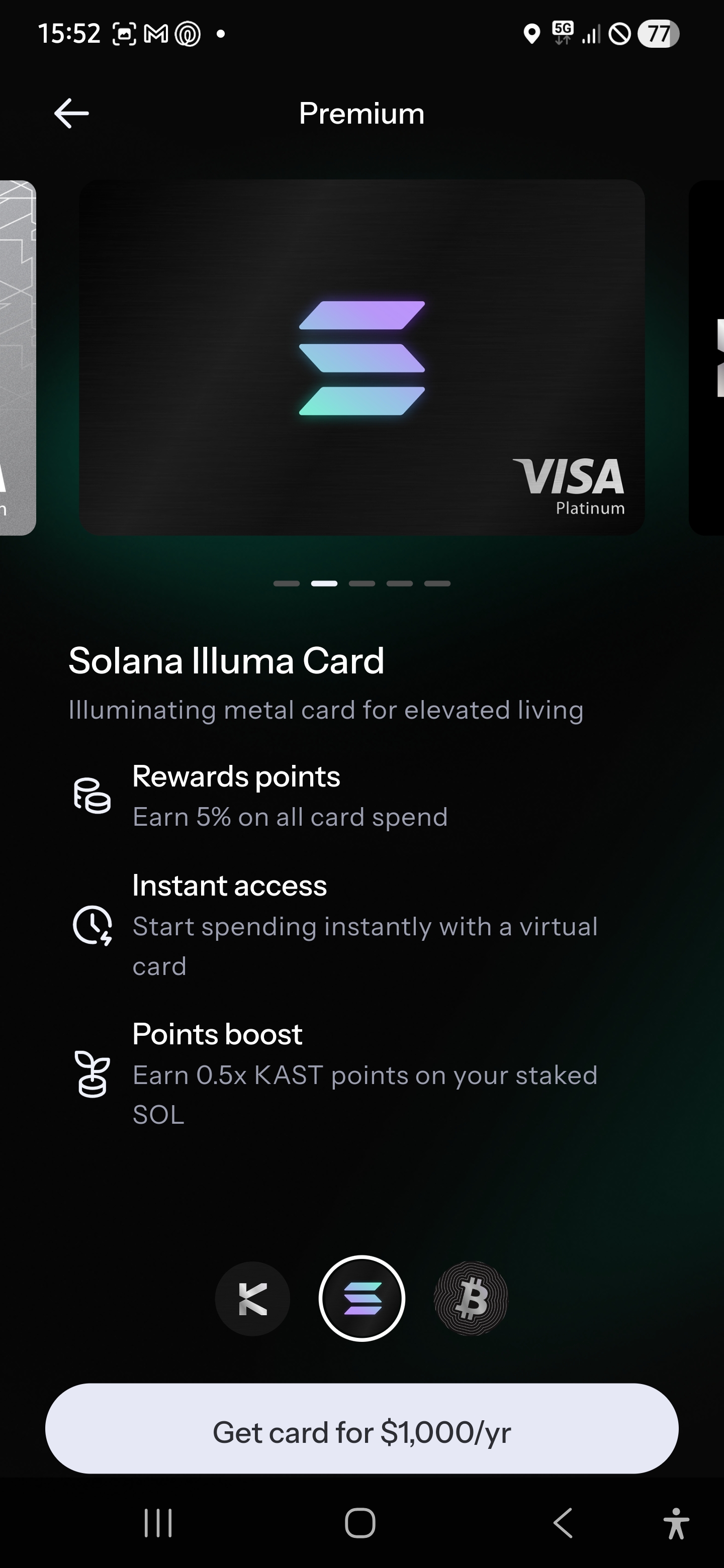 KAST Solana Illuma Card
